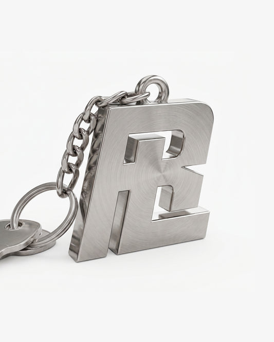 Steel Monogram Keychain